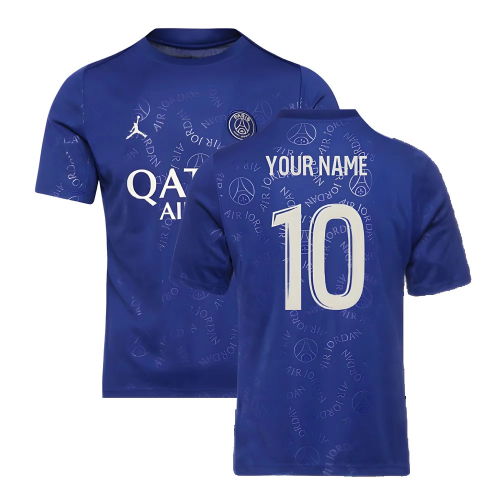 2024-2025 PSG Academy Pro Fourth Pre-Match Top (Blue) (Your Name)