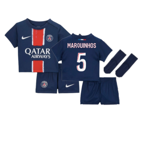 2024-2025 PSG Home Infants Baby Kit (Marquinhos 5)