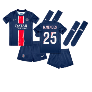 2024-2025 PSG Paris Saint Germain Home Mini Kit (N.Mendes 25)