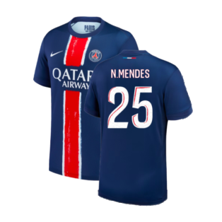 2024-2025 PSG Paris Saint Germain Home Shirt (N.Mendes 25)
