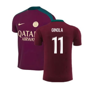 2024-2025 PSG Strike Dri-Fit Training Shirt (Bordeaux) - Kids (Ginola 11)