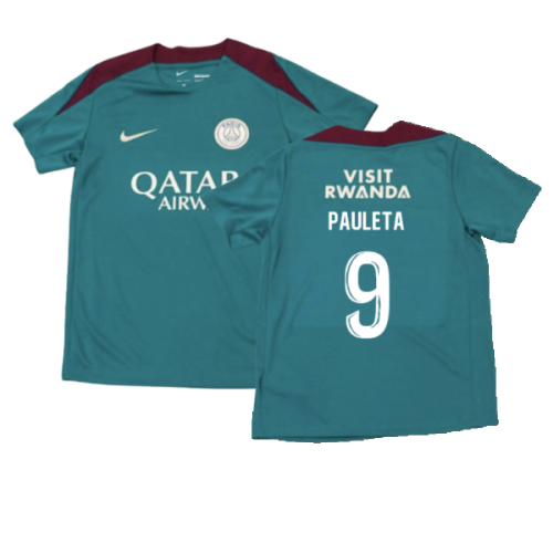 2024-2025 PSG Strike Dri-Fit Training Shirt (Teal) - Kids (Pauleta 9)