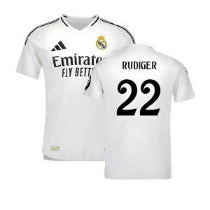 2024-2025 Real Madrid Authentic Home Shirt (Rudiger 22)