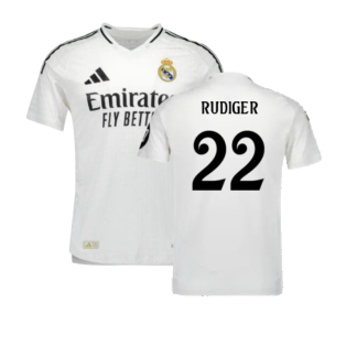 2024-2025 Real Madrid Authentic Home Shirt (Rudiger 22)