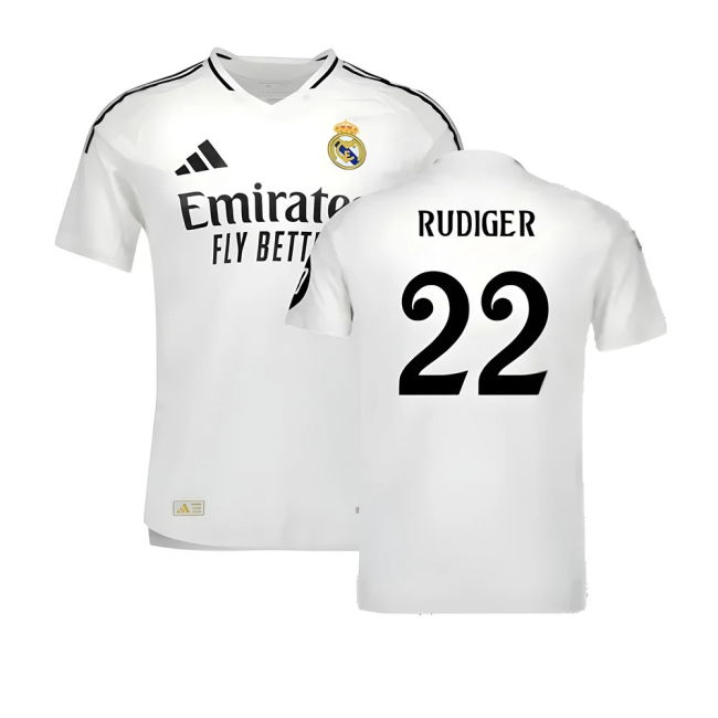 2024-2025 Real Madrid Authentic Home Shirt (Rudiger 22)