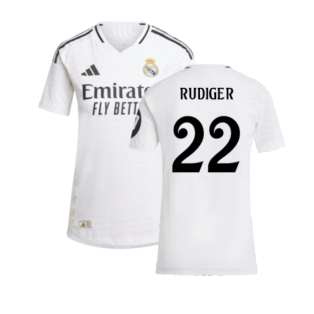 2024-2025 Real Madrid Authentic Home Shirt (Womens) (Rudiger 22)