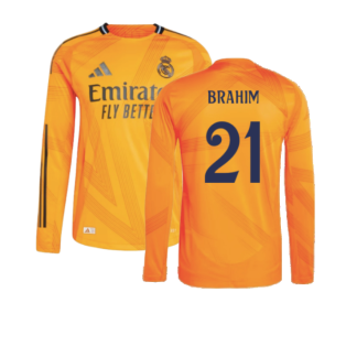 2024-2025 Real Madrid Authentic Long Sleeve Away Shirt (Brahim 21)