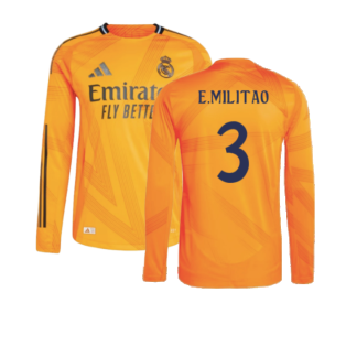 2024-2025 Real Madrid Authentic Long Sleeve Away Shirt (E.Militao 3)