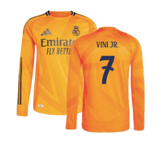 2024-2025 Real Madrid Authentic Long Sleeve Away Shirt (Vini Jr. 7)
