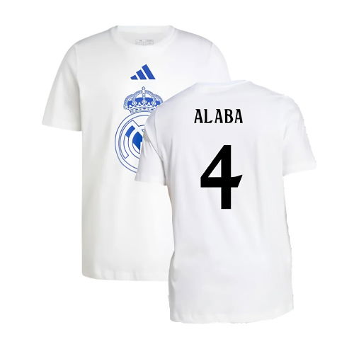 2024-2025 Real Madrid DNA Graphic Tee (White) (Alaba 4)