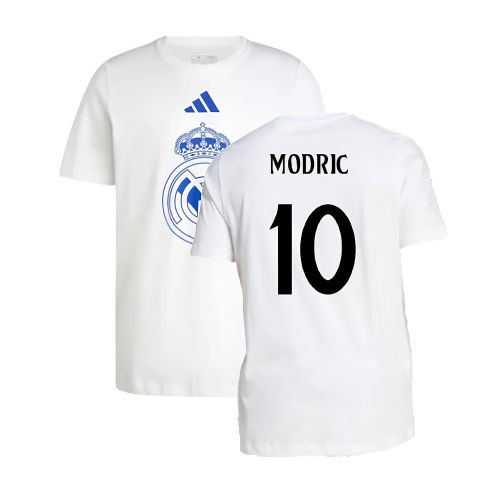 2024-2025 Real Madrid DNA Graphic Tee (White) (Modric 10)