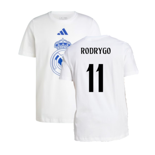 2024-2025 Real Madrid DNA Graphic Tee (White) (Rodrygo 11)