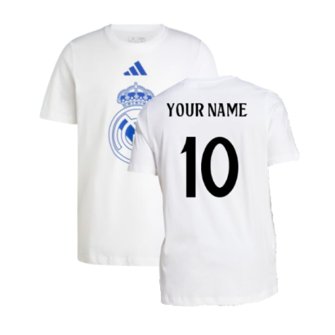 2024-2025 Real Madrid DNA Graphic Tee (White) (Your Name)