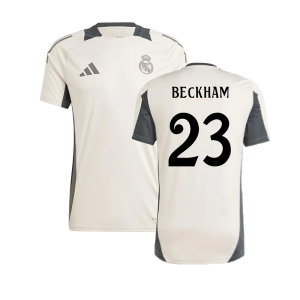 2024-2025 Real Madrid EU Training Jersey (Putty Mauve) (Beckham 23)