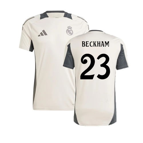 2024-2025 Real Madrid EU Training Jersey (Putty Mauve) (Beckham 23)