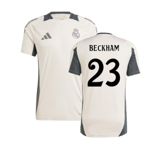 2024-2025 Real Madrid EU Training Jersey (Putty Mauve) (Beckham 23)
