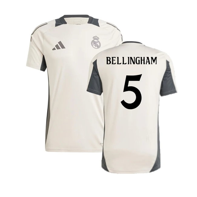 2024-2025 Real Madrid EU Training Jersey (Putty Mauve) (Bellingham 5)