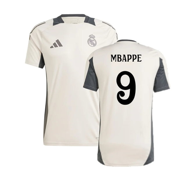2024-2025 Real Madrid EU Training Jersey (Putty Mauve) (Mbappe 9)