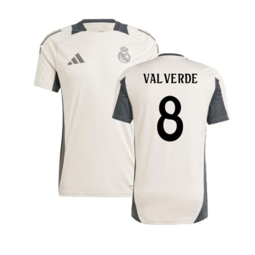 2024-2025 Real Madrid EU Training Jersey (Putty Mauve) (Valverde 8)