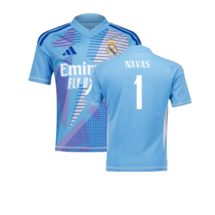 2024-2025 Real Madrid Home Goalkeeper Shirt (Blue) - Kids (Navas 1)
