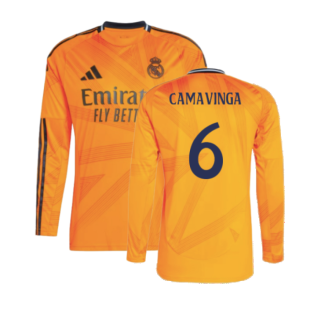 2024-2025 Real Madrid Long Sleeve Away Shirt (Camavinga 6)