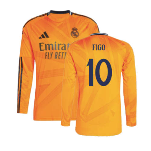 2024-2025 Real Madrid Long Sleeve Away Shirt (Figo 10)