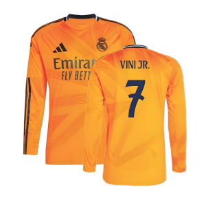 2024-2025 Real Madrid Long Sleeve Away Shirt (Vini Jr. 7)
