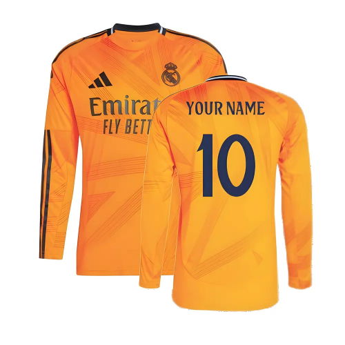 2024-2025 Real Madrid Long Sleeve Away Shirt (Your Name)
