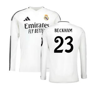 2024-2025 Real Madrid Long Sleeve Home Shirt (Beckham 23)