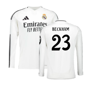 2024-2025 Real Madrid Long Sleeve Home Shirt (Beckham 23)