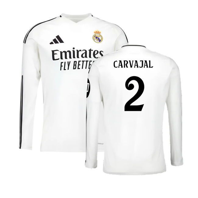 2024-2025 Real Madrid Long Sleeve Home Shirt (Carvajal 2)