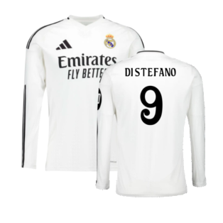 2024-2025 Real Madrid Long Sleeve Home Shirt (Di Stefano 9)