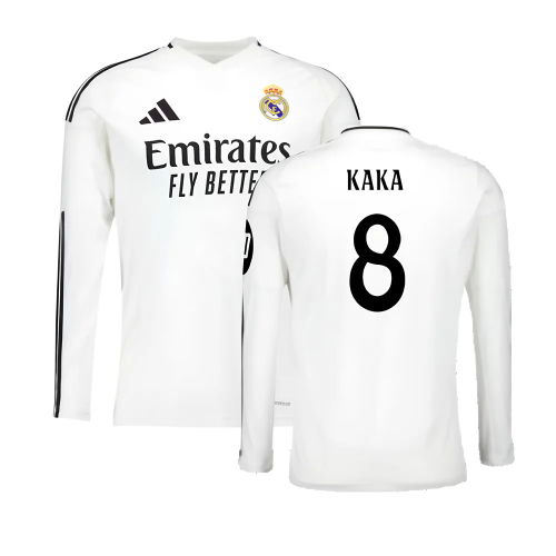 2024-2025 Real Madrid Long Sleeve Home Shirt (Kaka 8)