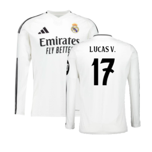 2024-2025 Real Madrid Long Sleeve Home Shirt (Lucas V. 17)