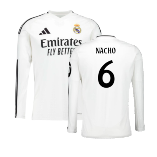 2024-2025 Real Madrid Long Sleeve Home Shirt (Nacho 6)