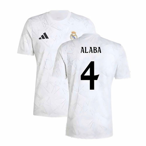 2024-2025 Real Madrid Pre-Match Shirt (White) (Alaba 4)