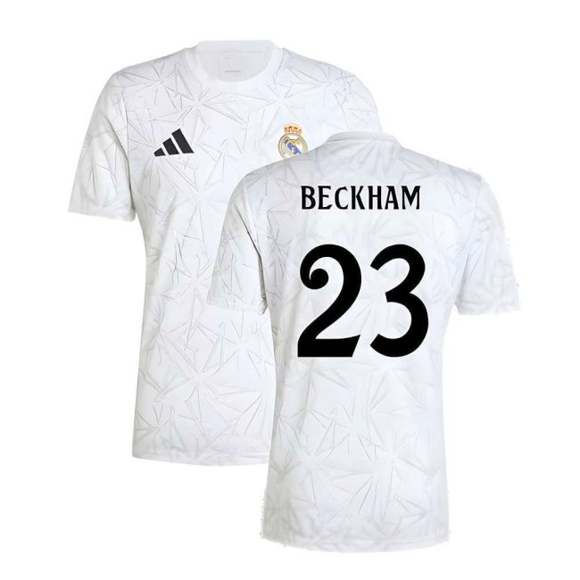 2024-2025 Real Madrid Pre-Match Shirt (White) (Beckham 23)