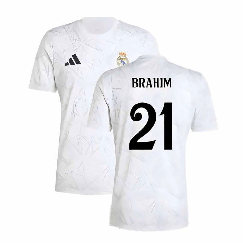 2024-2025 Real Madrid Pre-Match Shirt (White) (Brahim 21)