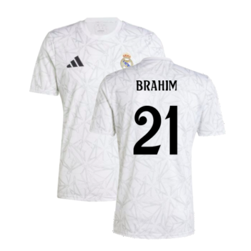 2024-2025 Real Madrid Pre-Match Shirt (White) (Brahim 21)