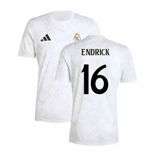 2024-2025 Real Madrid Pre-Match Shirt (White) (Endrick 16)