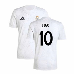 2024-2025 Real Madrid Pre-Match Shirt (White) (Figo 10)