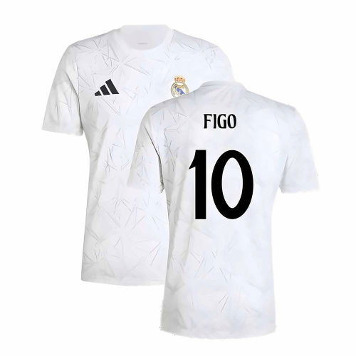 2024-2025 Real Madrid Pre-Match Shirt (White) (Figo 10)