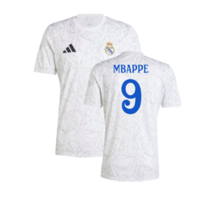 2024-2025 Real Madrid Pre-Match Shirt (White) (Mbappe 9)