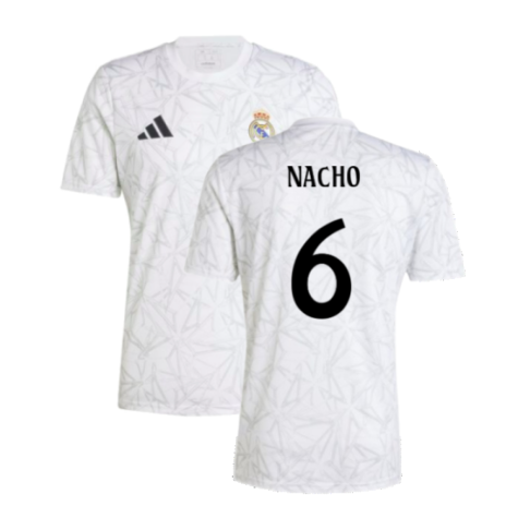 2024-2025 Real Madrid Pre-Match Shirt (White) (Nacho 6)
