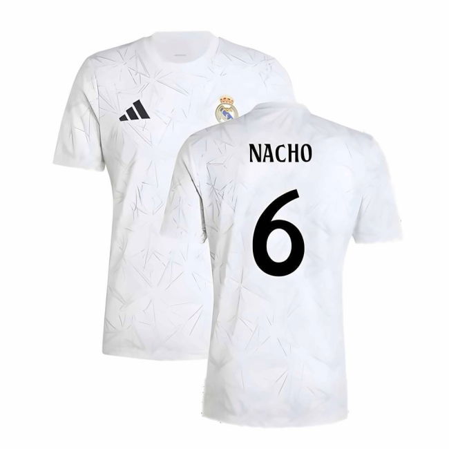 2024-2025 Real Madrid Pre-Match Shirt (White) (Nacho 6)