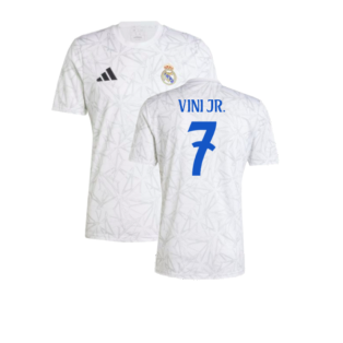 2024-2025 Real Madrid Pre-Match Shirt (White) (Vini Jr. 7)