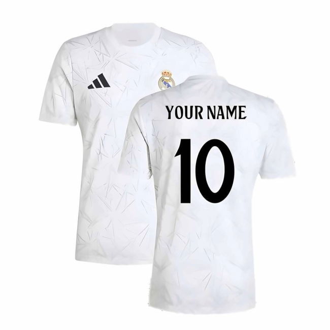 2024-2025 Real Madrid Pre-Match Shirt (White) (Your Name)