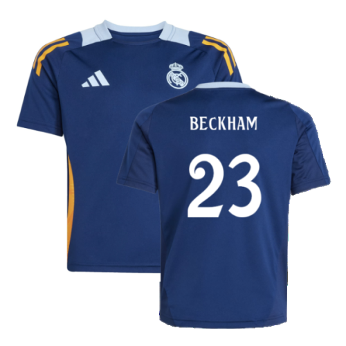2024-2025 Real Madrid Training Jersey (Navy) - Kids (Beckham 23)