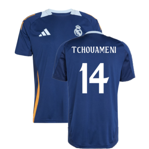 2024-2025 Real Madrid Training Jersey (Navy) (Tchouameni 14)