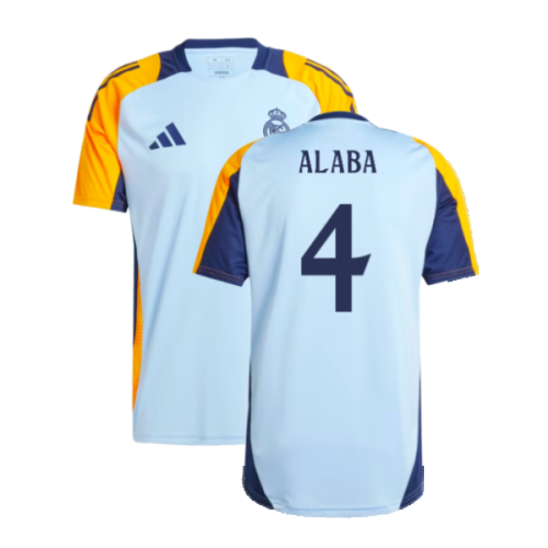 2024-2025 Real Madrid Training Shirt (Glow Blue) (Alaba 4)